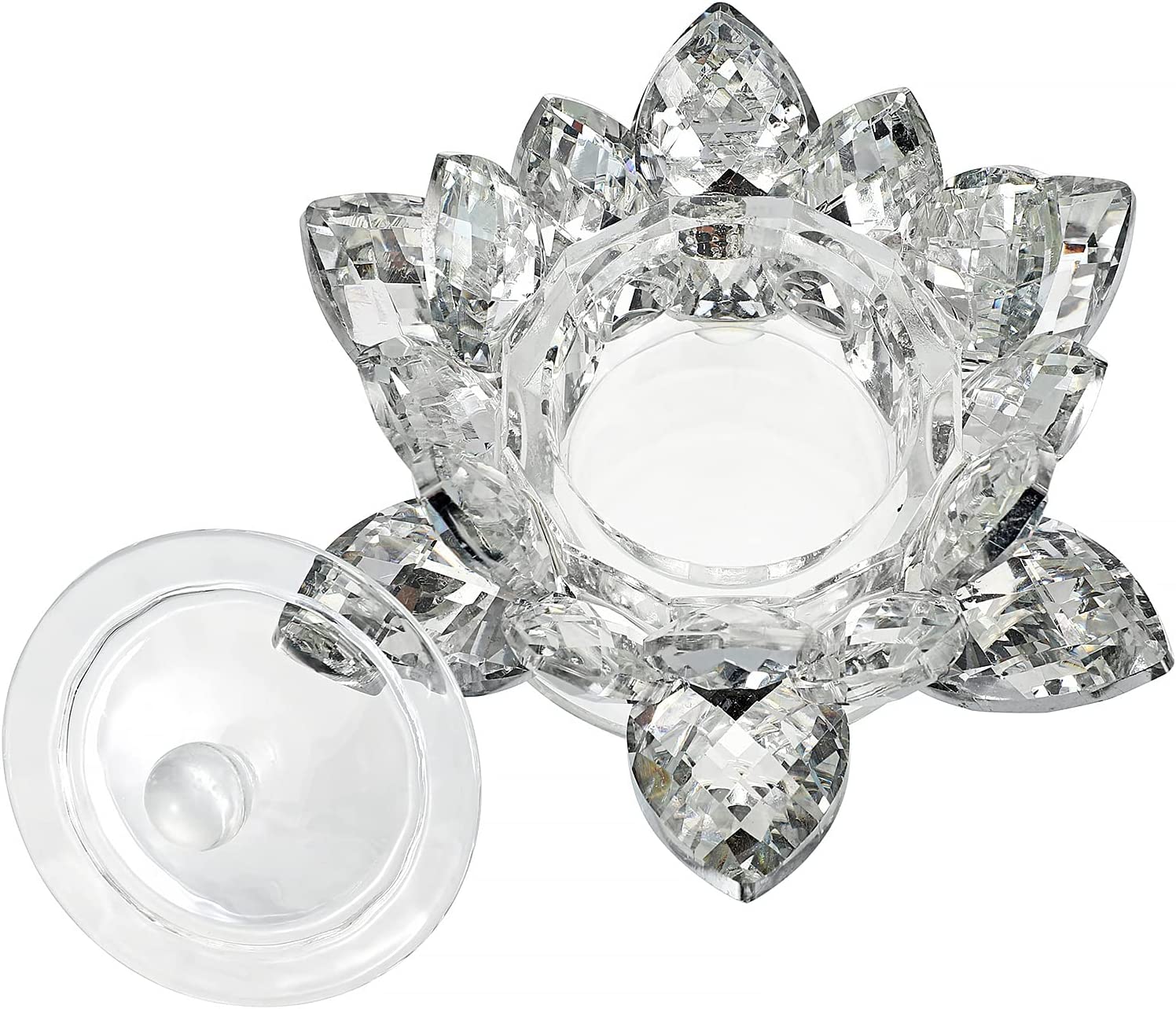 Crystal Lotus Flower Dappen Dish - Silver 1 - DTK Nail Supply