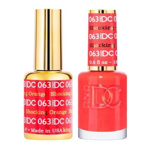 DND DC Gel Nail Polish Duo - 063 Shocking Orange - DTK Nail Supply