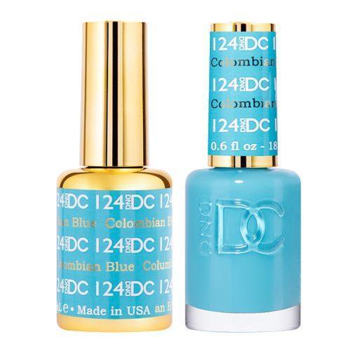 DND DC Gel Nail Polish Duo - 124 Columbian Blue - DTK Nail Supply