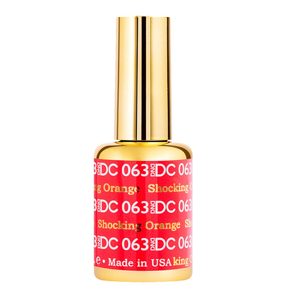 DND DC Gel Polish - 063 Shocking Orange - DTK Nail Supply