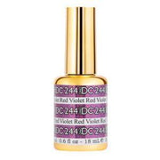 DND DC Gel Polish 244 - Glitter, Purple Colors - Red Violet - DTK Nail Supply