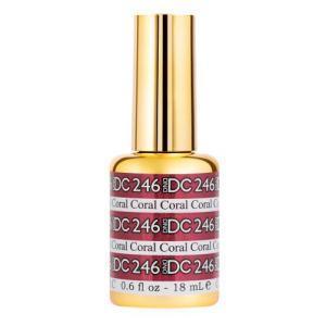 DND DC Gel Polish 246 - Glitter, Red Colors - Coral - DTK Nail Supply