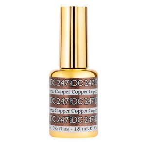 DND DC Gel Polish 247 - Glitter, Brown Colors - Copper - DTK Nail Supply
