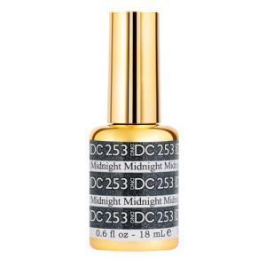 DND DC Gel Polish 253 - Glitter, Black Colors - Midnight - DTK Nail Supply