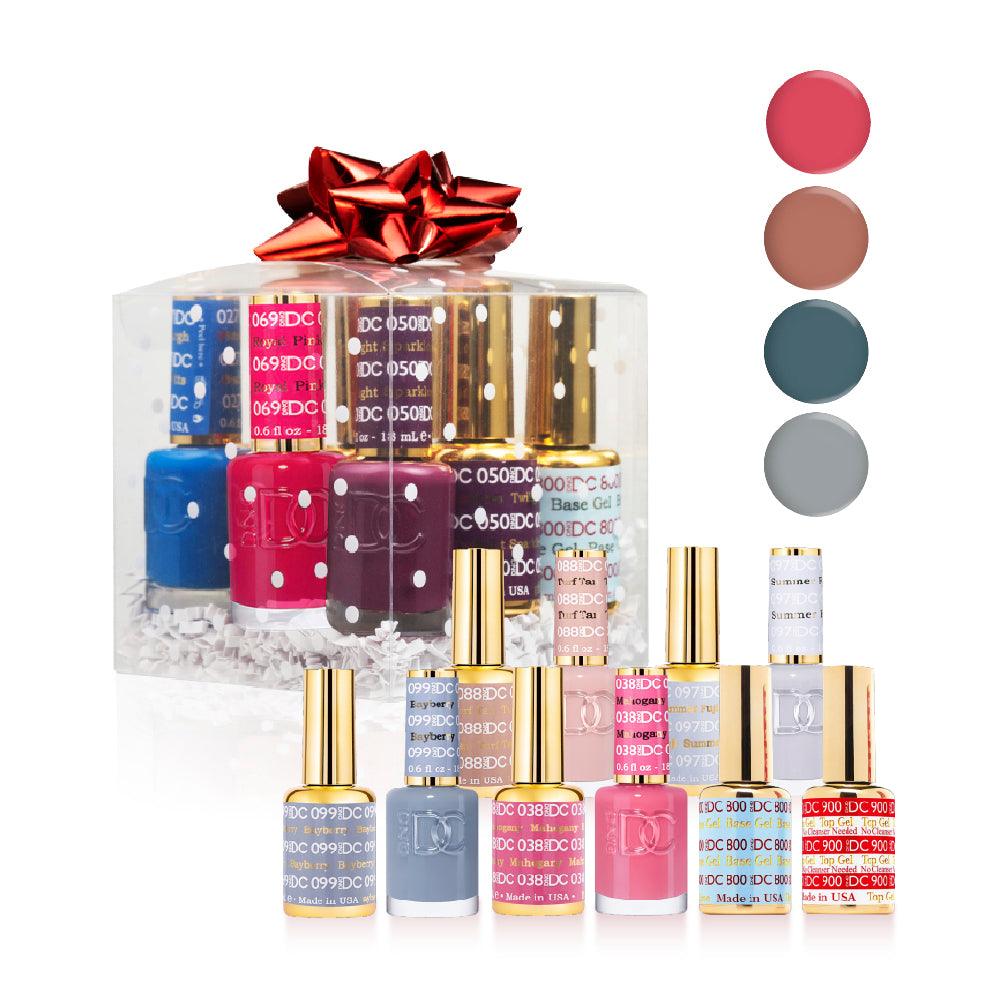 DND DC Holiday Gift Bundle: 4 Gel & Lacquer, 1 Base Top 800 - 900 - 038, 088, 097, 099 - DTK Nail Supply