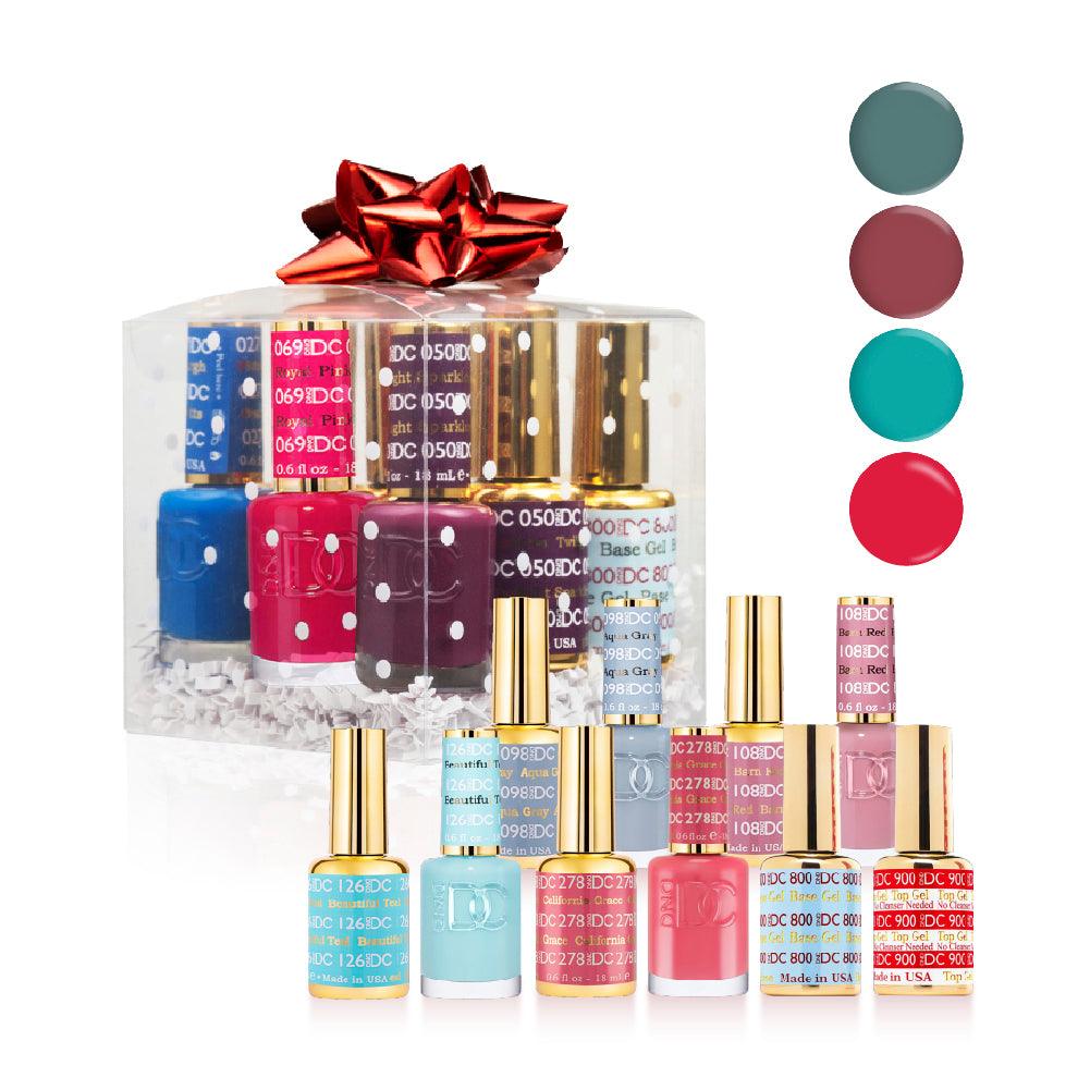 DND DC Holiday Gift Bundle: 4 Gel & Lacquer, 1 Base Top 800 - 900 - 098, 108, 126, 278 - DTK Nail Supply