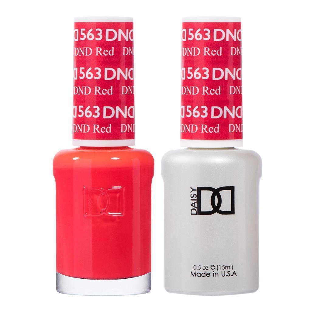 DND Gel Nail Polish Duo - 563 DND Red - DTK Nail Supply