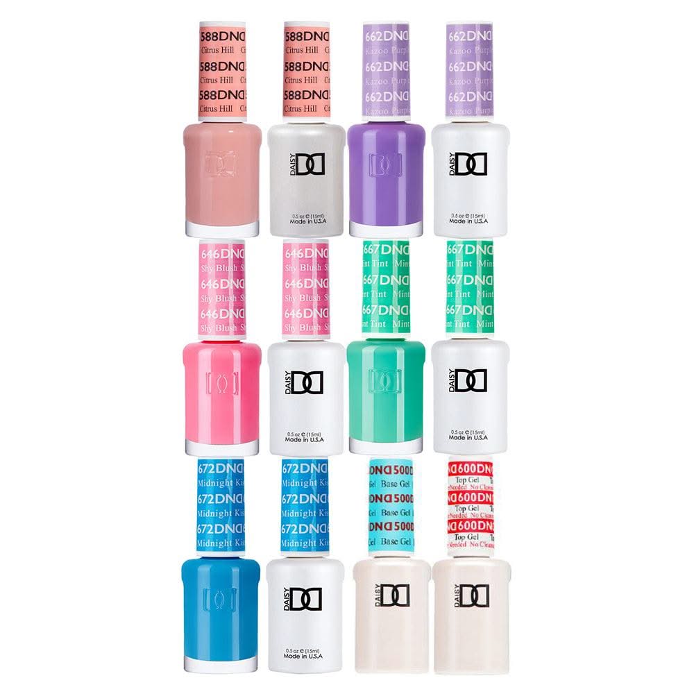 DND Gel Starter Kit: 588, 662, 646, 667, 672, BT 500 - 600 - DTK Nail Supply