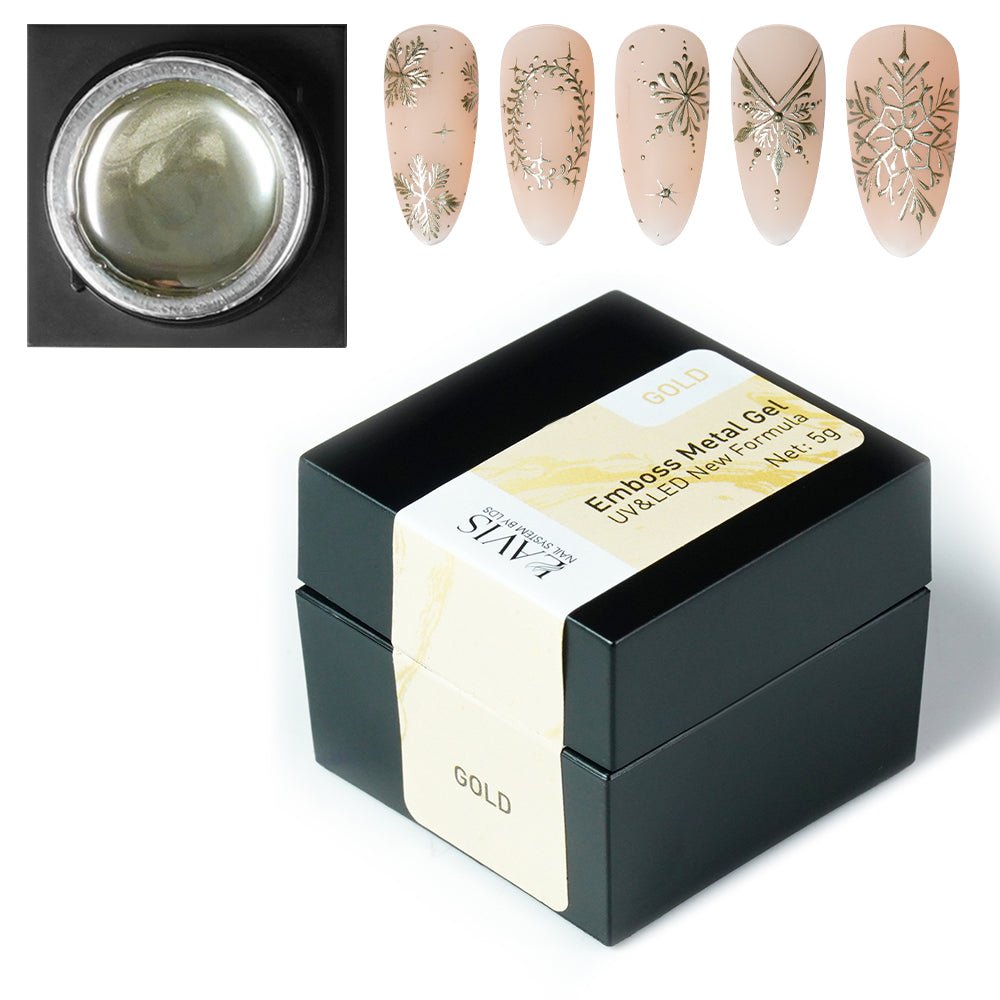 Emboss Gel Polish Nail Art - 5g Gold - DTK Nail Supply