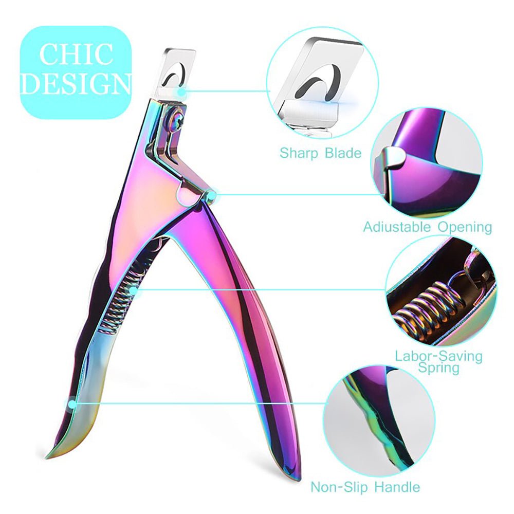 Fake Nail Edge Cutter - Rainbow - DTK Nail Supply