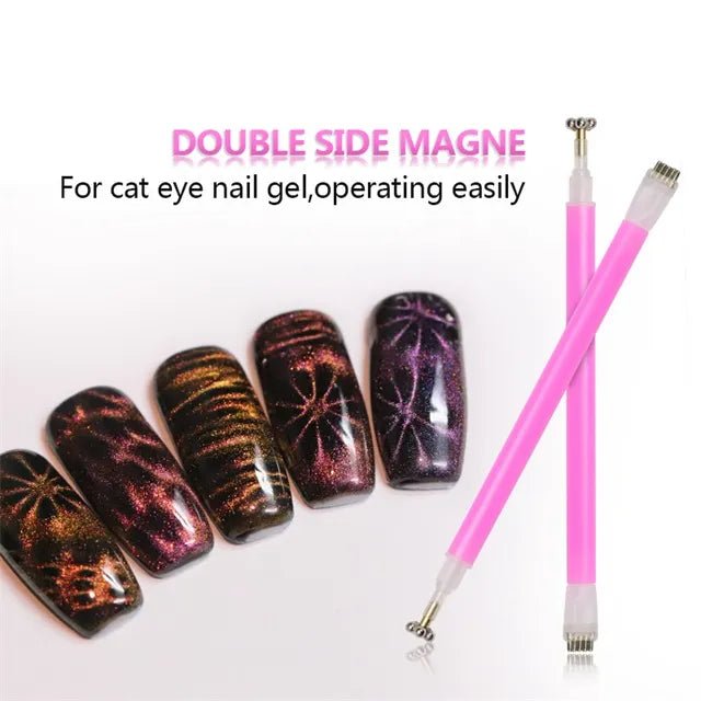 Flower and Stripe Effect Double Sided Magnet - DTK Nail Supply