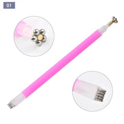 Flower and Stripe Effect Double Sided Magnet - DTK Nail Supply