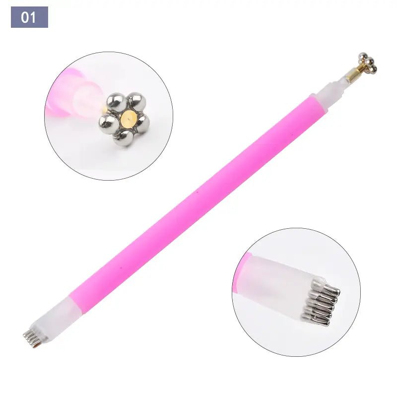 Flower and Stripe Effect Double Sided Magnet - DTK Nail Supply