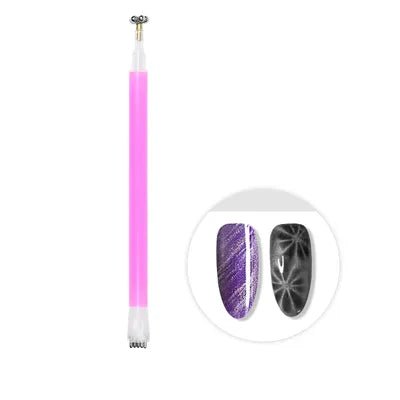 Flower and Stripe Effect Double Sided Magnet - DTK Nail Supply
