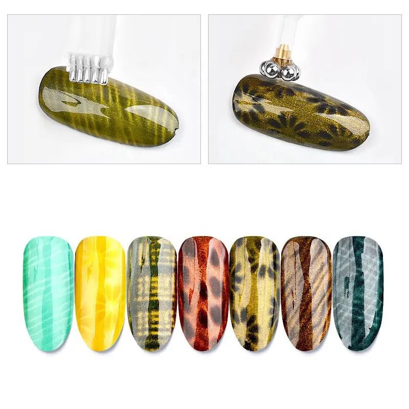 Flower and Stripe Effect Double Sided Magnet - DTK Nail Supply