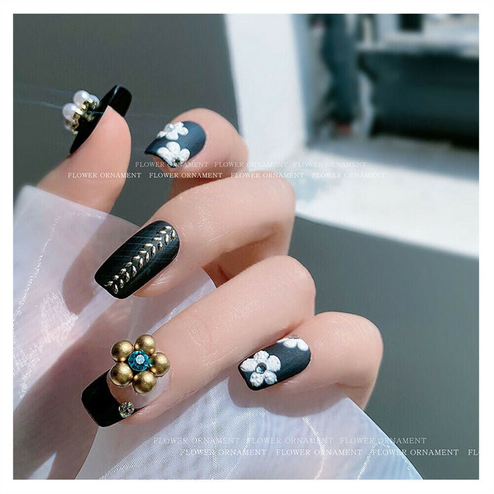 Flower Ornament 6 Grid Pack - Alloy Flowers - DTK Nail Supply