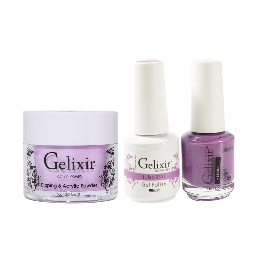 Gelixir 3 in 1 - 032 Lilac - Acrylic & Dip Powder, Gel & Lacquer - DTK Nail Supply