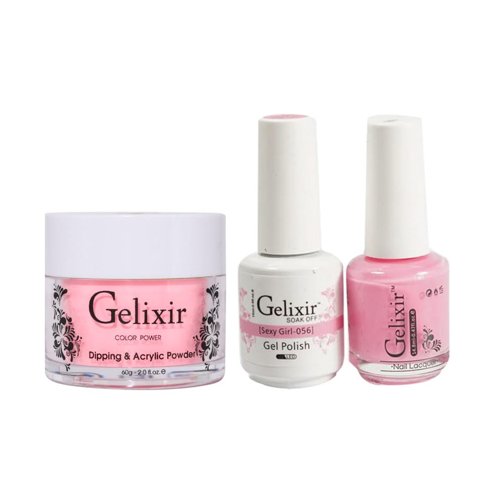 Gelixir 3 in 1 - 056 Sexy Girl - Acrylic & Dip Powder, Gel & Lacquer - DTK Nail Supply