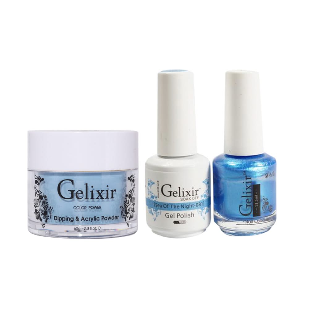 Gelixir 3 in 1 - 081 Sea Of Night - Acrylic & Dip Powder, Gel & Lacquer - DTK Nail Supply
