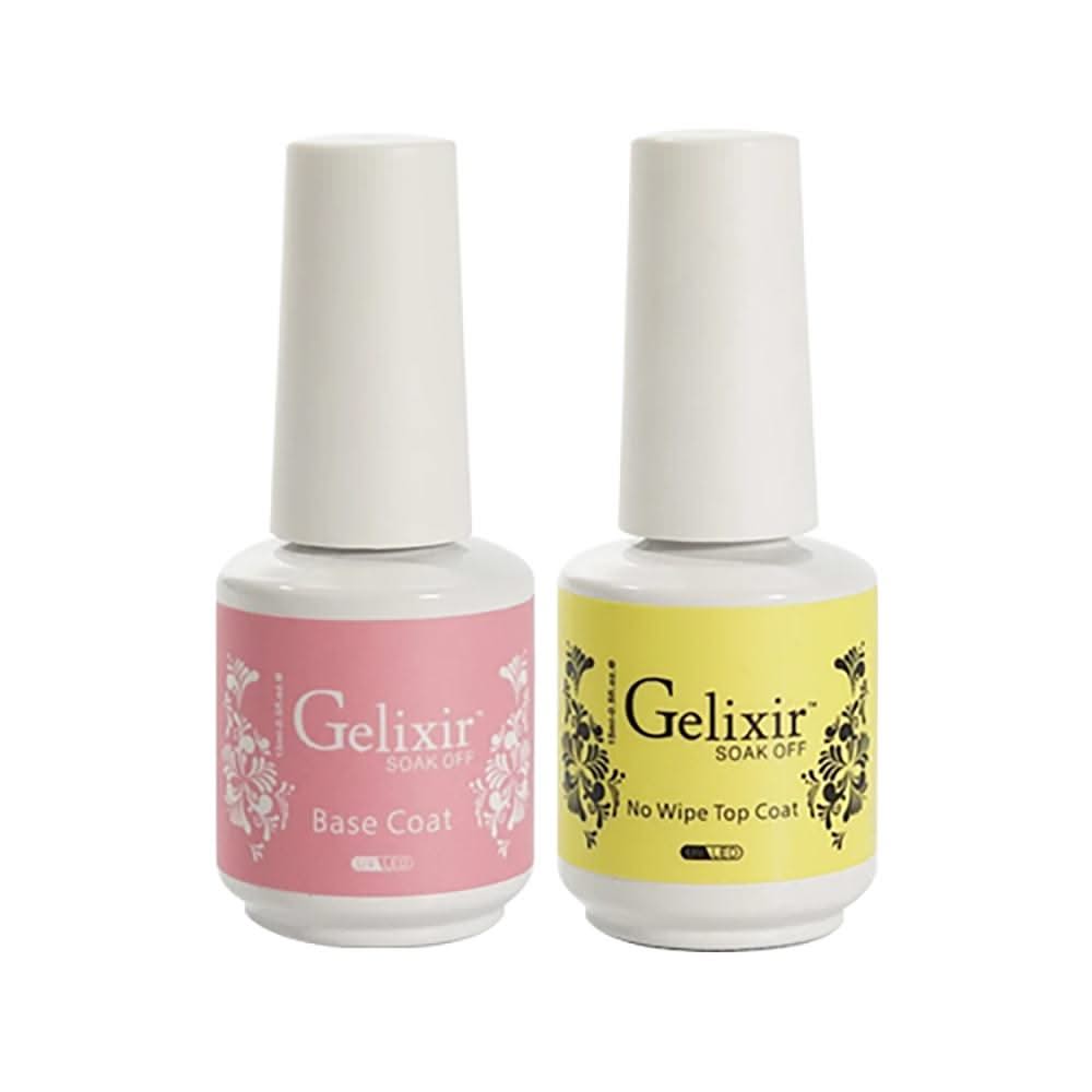 Gelixir Base Coat & No Wipe Top Coat - DTK Nail Supply