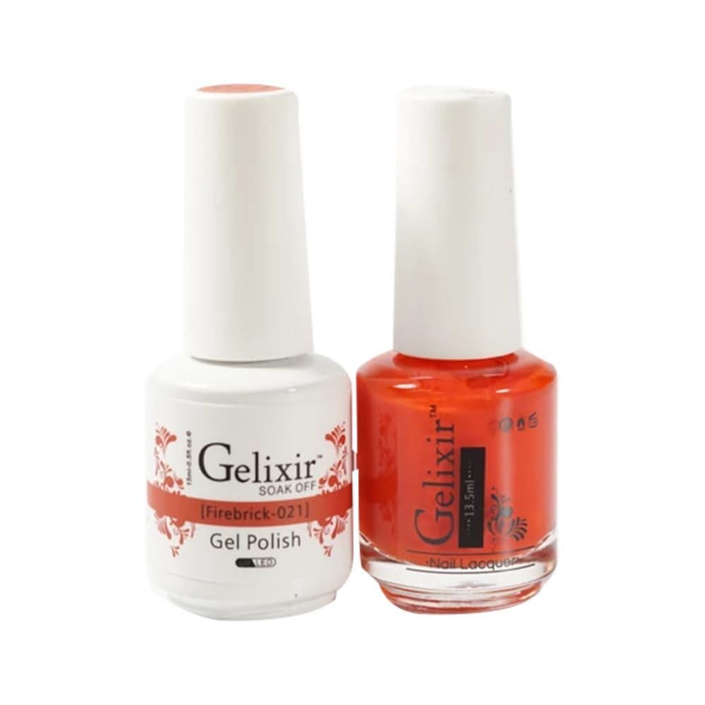 Gelixir Gel Nail Polish Duo - 021 - Firebrick - DTK Nail Supply