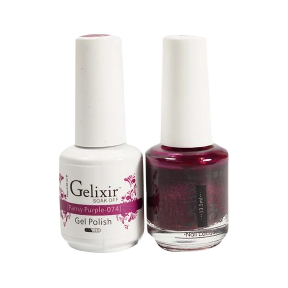 Gelixir Gel Nail Polish Duo - 074 - Pansy Purple - DTK Nail Supply