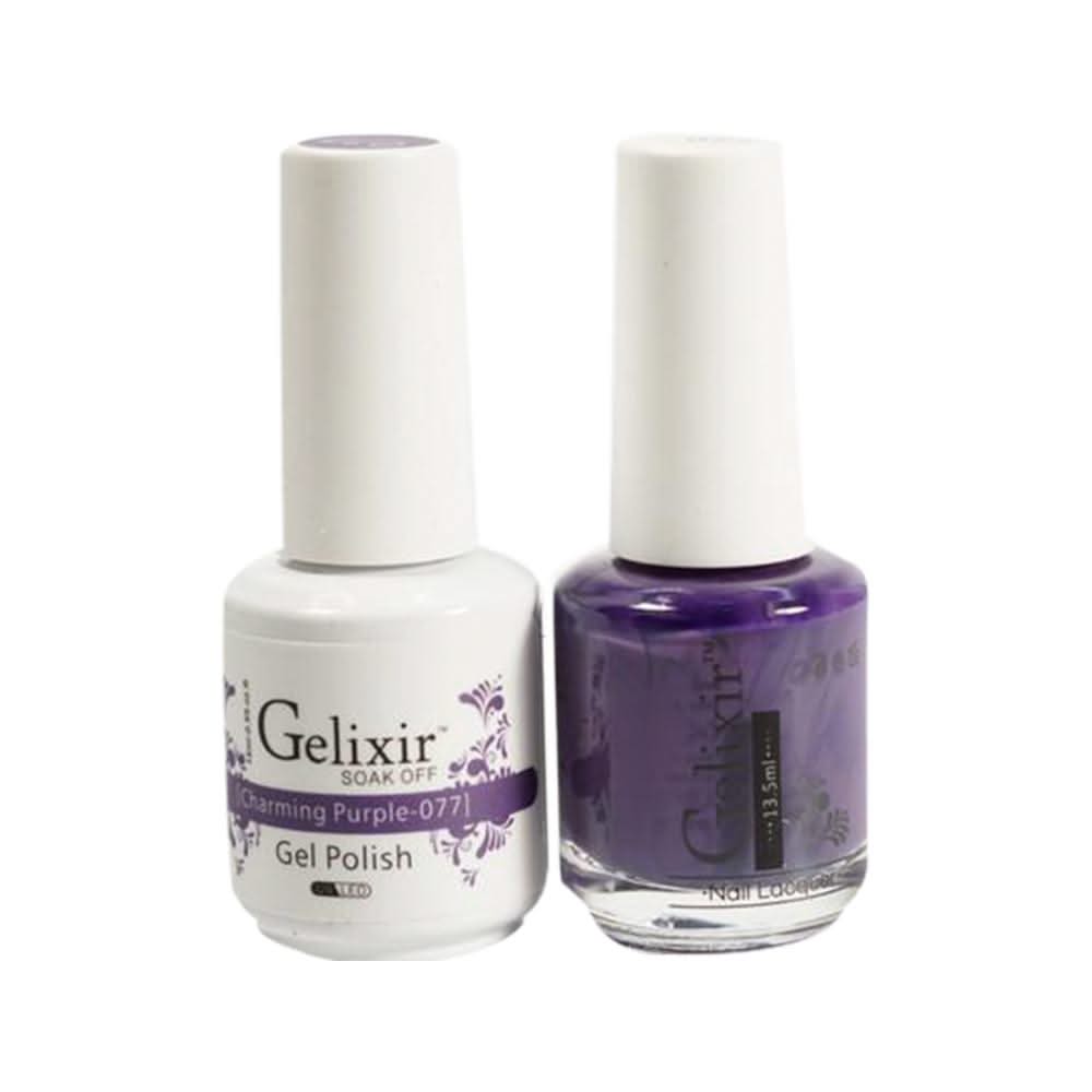 Gelixir Gel Nail Polish Duo - 077 - Charming Purple - DTK Nail Supply