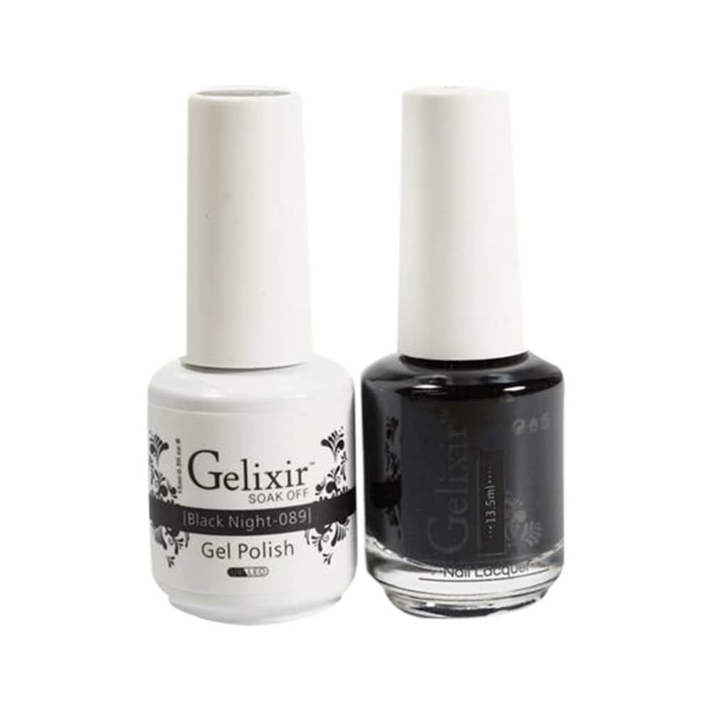 Gelixir Gel Nail Polish Duo - 089 - Black Night - DTK Nail Supply