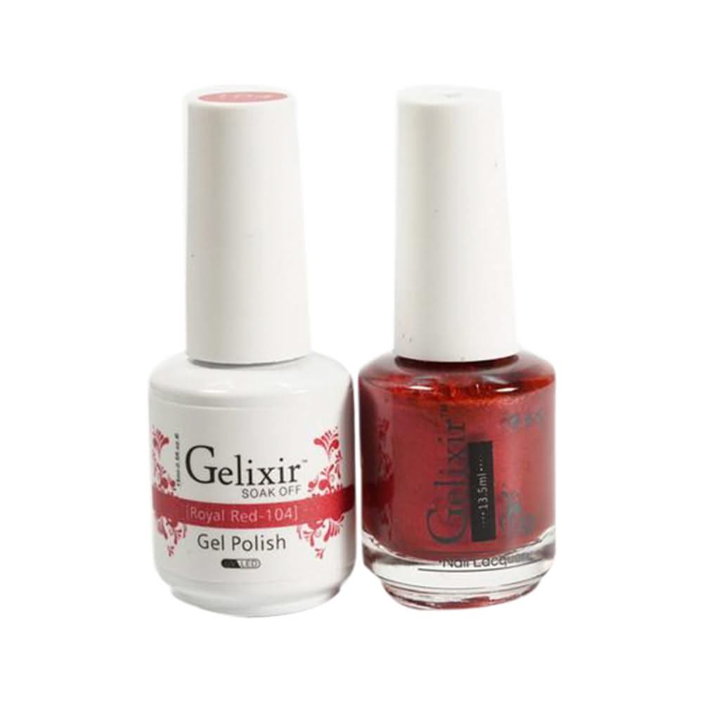 Gelixir Gel Nail Polish Duo - 104 - Royal Red - DTK Nail Supply