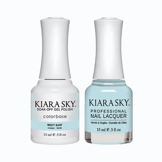 Kiara Sky 636 Wavy Baby - Kiara Sky Gel Polish & Matching Nail Lacquer Duo Set - 0.5oz