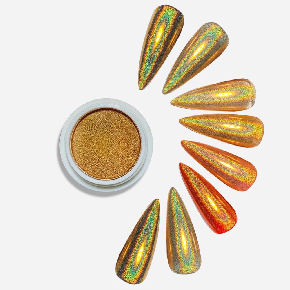 Golden Laser Holographic Chrome Powder - BJ165 - DTK Nail Supply