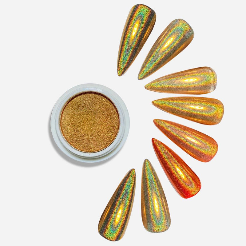 Golden Laser Holographic Chrome Powder - BJ165 - DTK Nail Supply