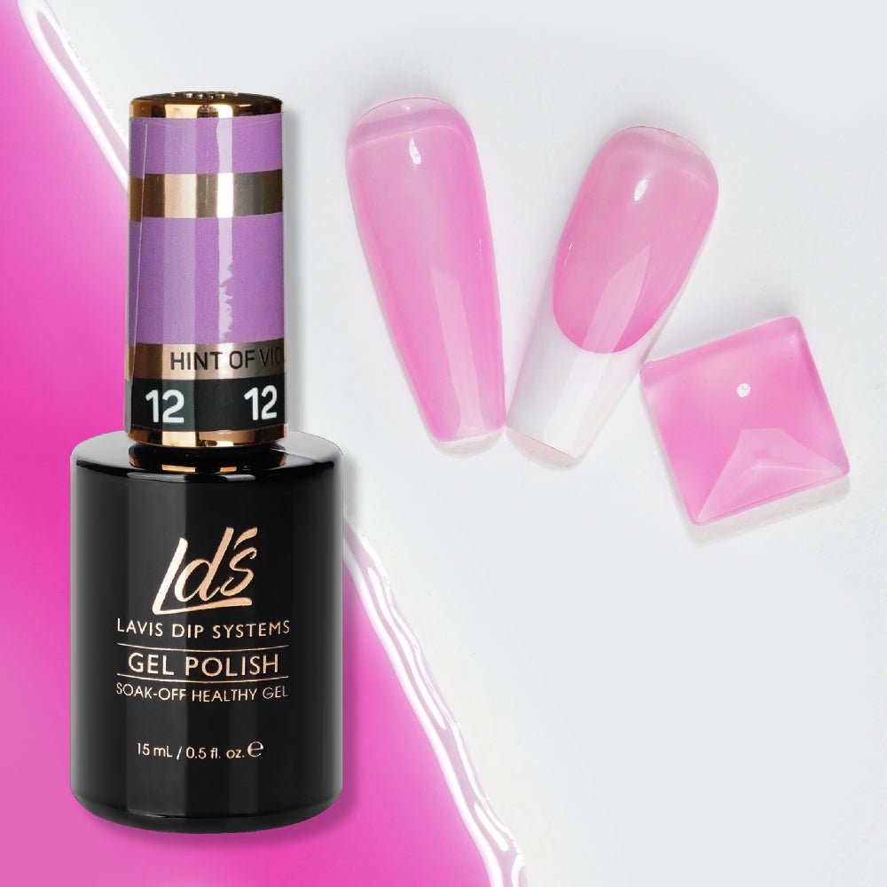 Jelly Gel Polish Colors - LDS 12 Hint of Violet - Nude Collection - DTK Nail Supply