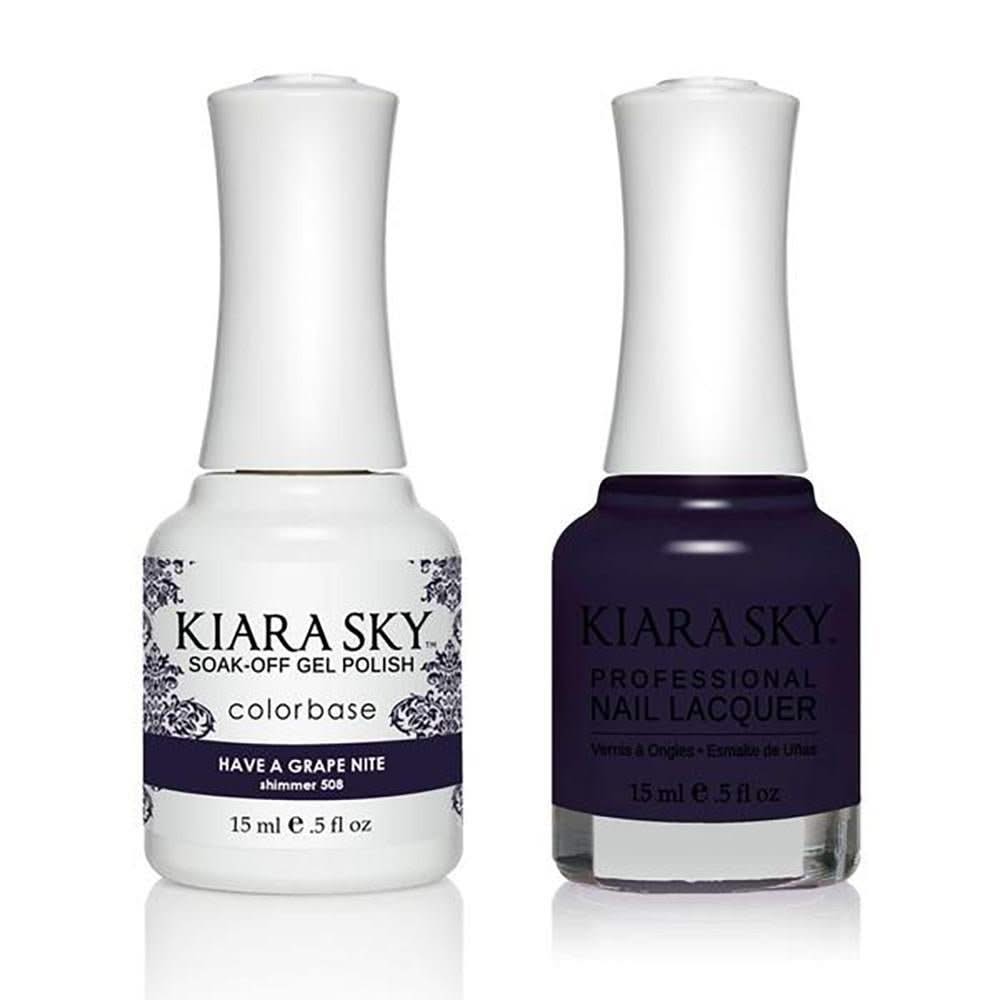 Kiara Sky Gel Nail Polish Duo - 508 Have a grape nite - DTK Nail Supply