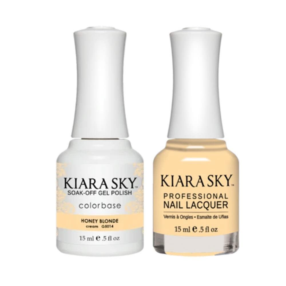 Kiara Sky Gel Nail Polish Duo - All - In - One - 5014 HONEY BLONDE - DTK Nail Supply