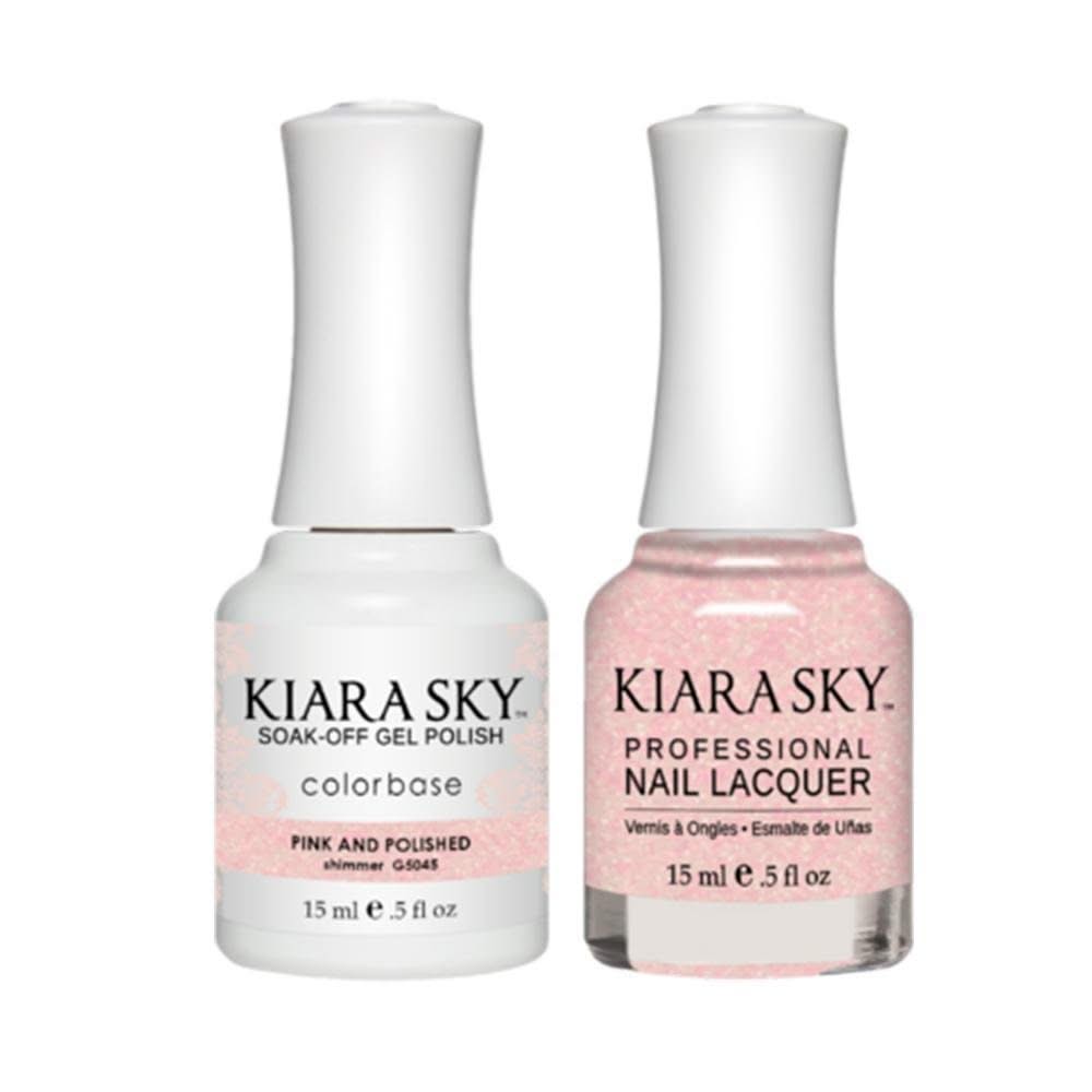 Kiara Sky Gel Nail Polish Duo - All - In - One - 5045 PINK AND POLISHED - DTK Nail Supply
