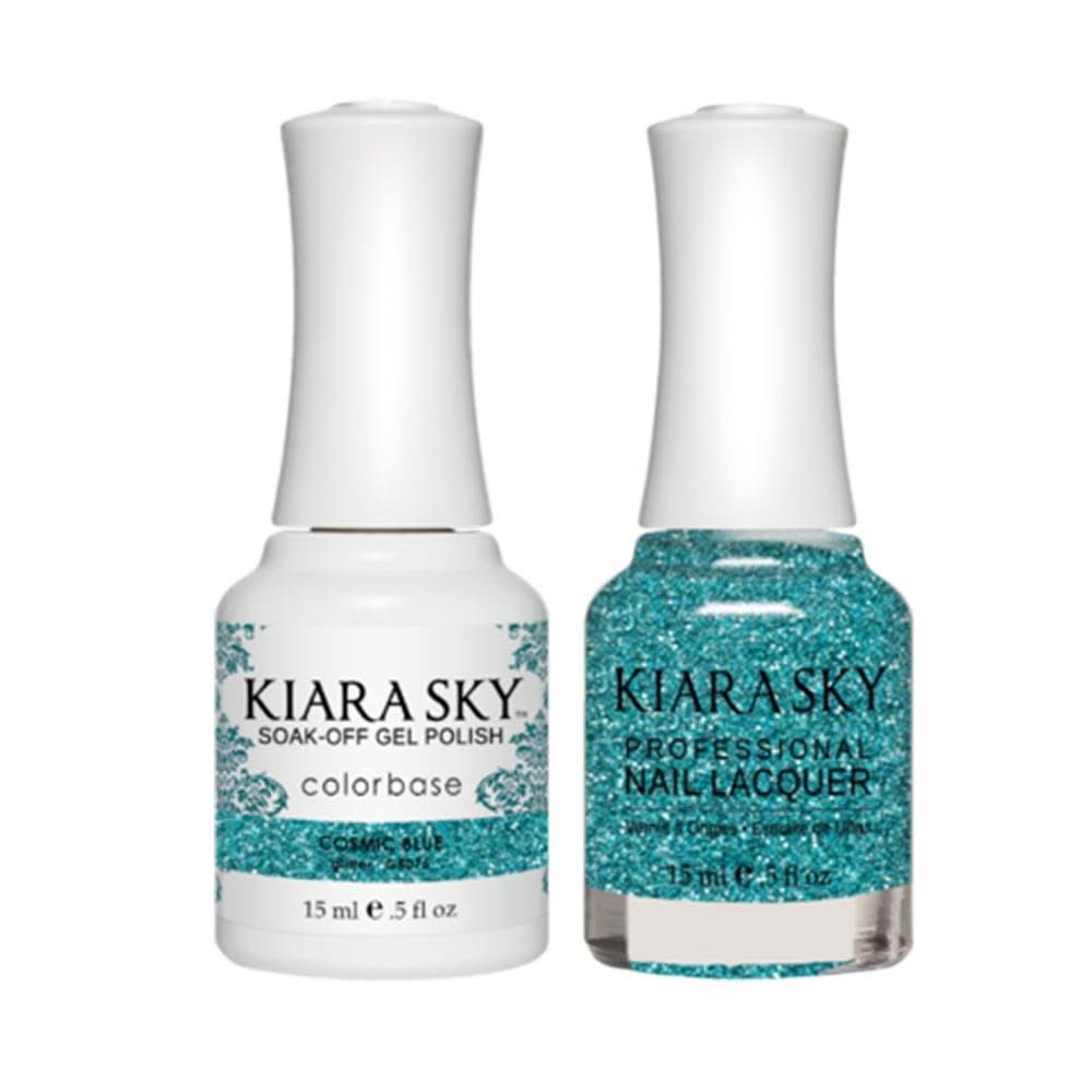 Kiara Sky Gel Nail Polish Duo - All - In - One - 5075 COSMIC BLUE - DTK Nail Supply