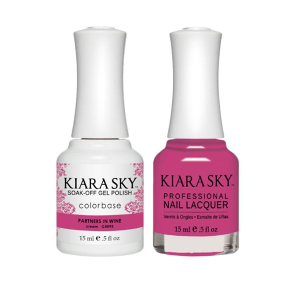 Kiara Sky Gel Nail Polish Duo - All - In - One - 5093 PARTNERS IN WINE - DTK Nail Supply