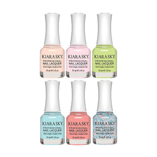  Kiara Sky Wild & Free Spring Nail Lacquer Collection (06 Colors): 633, 634, 635, 636, 637, 638 by Kiara Sky sold by DTK Nail Supply