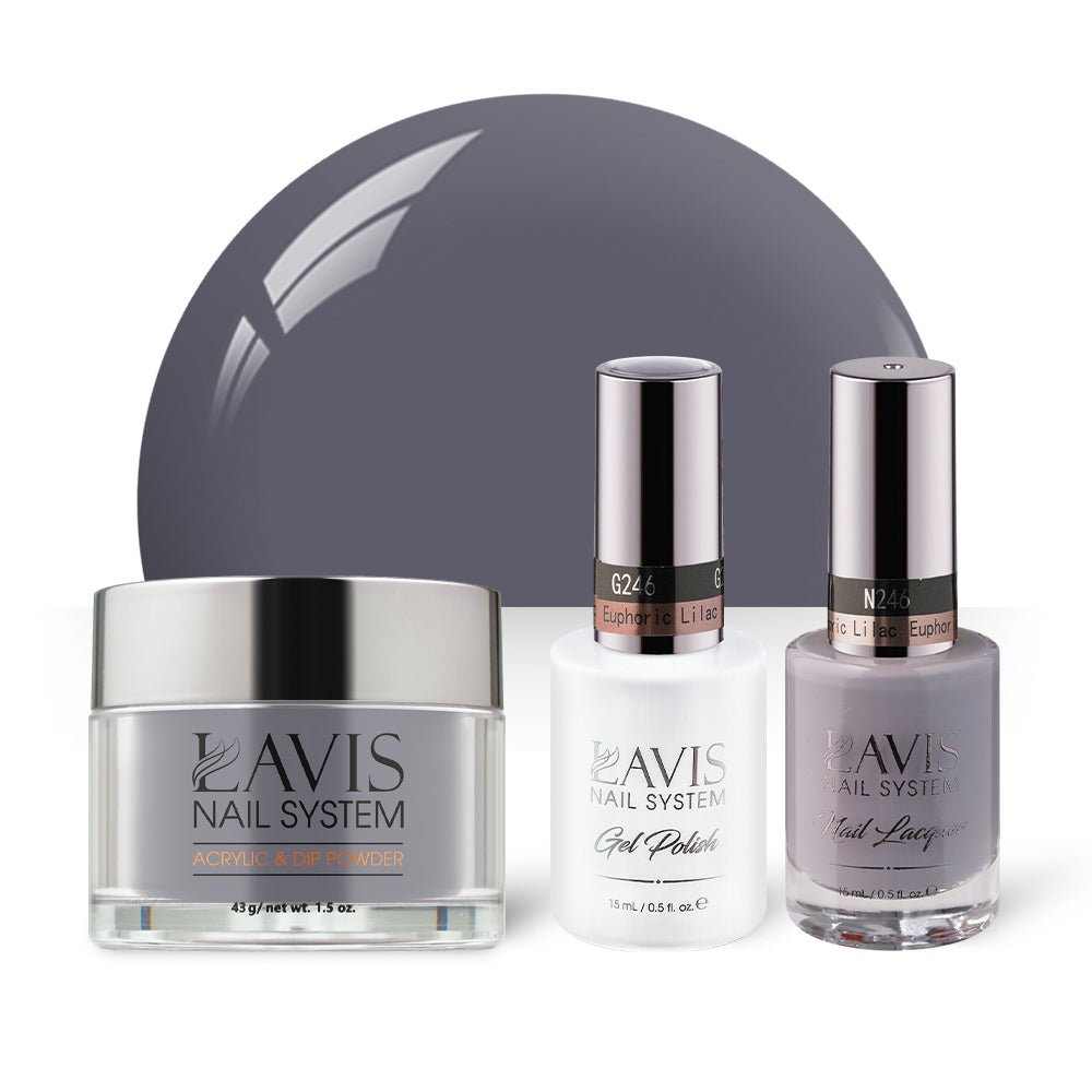 LAVIS 3 in 1 - 246 Euphoric Lilac - Acrylic & Dip Powder, Gel & Lacquer - DTK Nail Supply