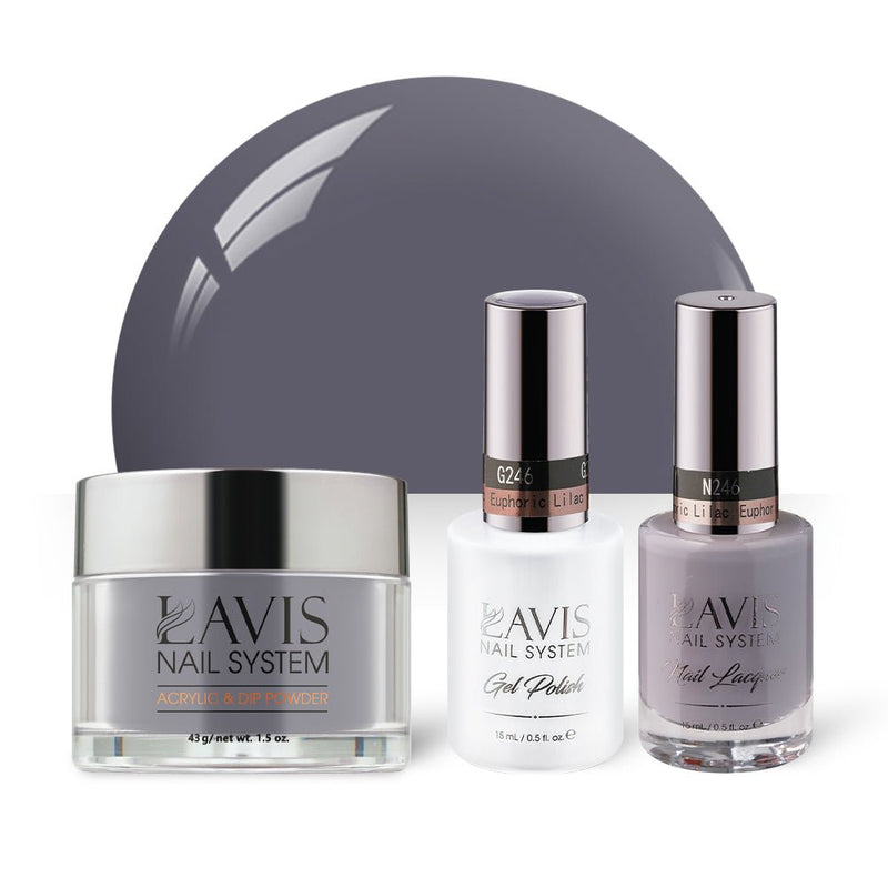 LAVIS 3 in 1 - 246 Euphoric Lilac - Acrylic & Dip Powder, Gel & Lacquer - DTK Nail Supply