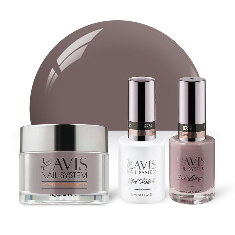 LAVIS 3 in 1 - 254 Cinnamon Toast - Acrylic & Dip Powder, Gel & Lacquer - DTK Nail Supply