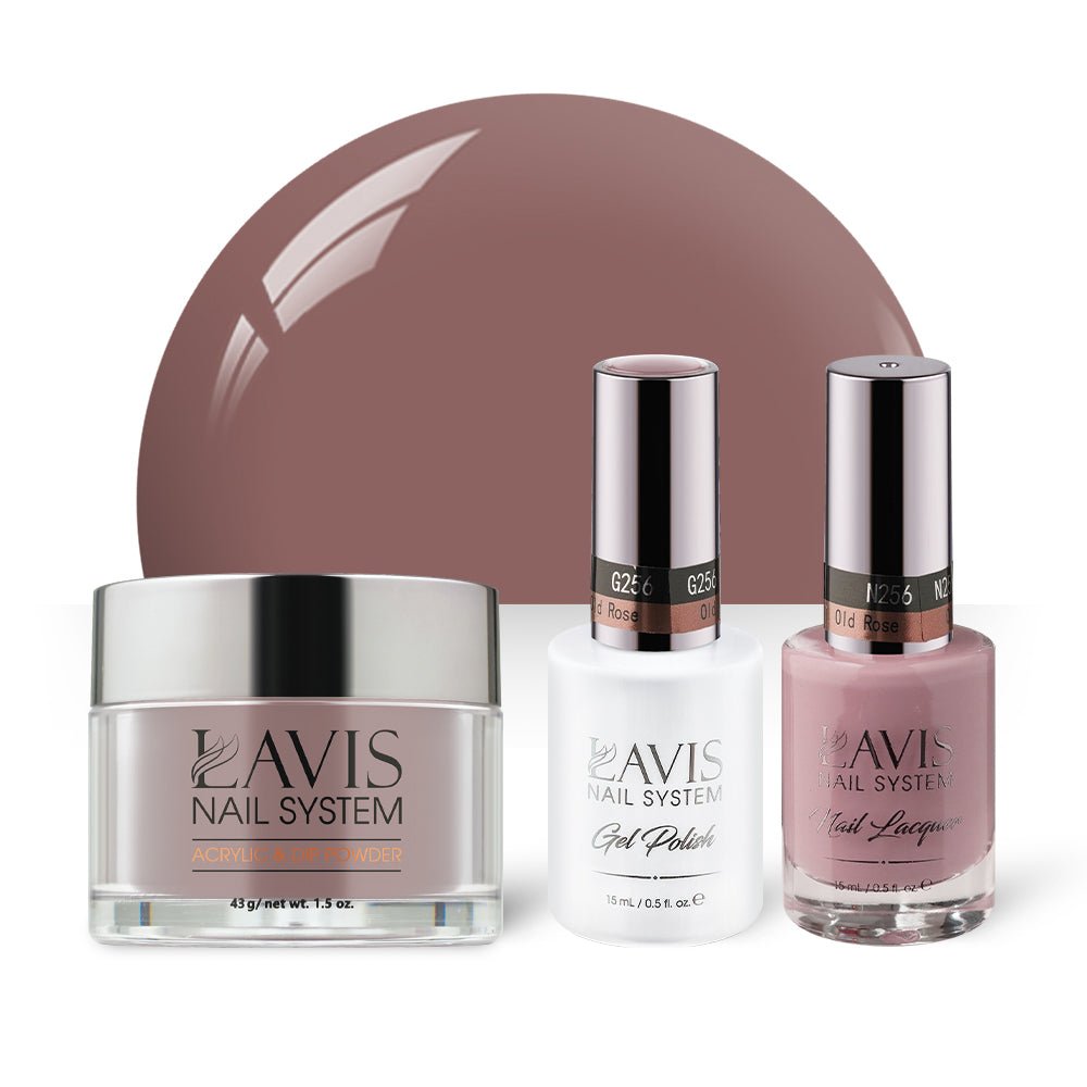 LAVIS 3 in 1 - 256 Old Rose - Acrylic & Dip Powder, Gel & Lacquer - DTK Nail Supply
