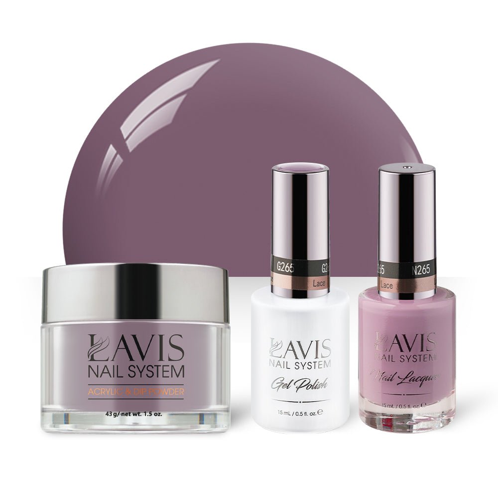 LAVIS 3 in 1 - 265 Lace - Acrylic & Dip Powder, Gel & Lacquer - DTK Nail Supply