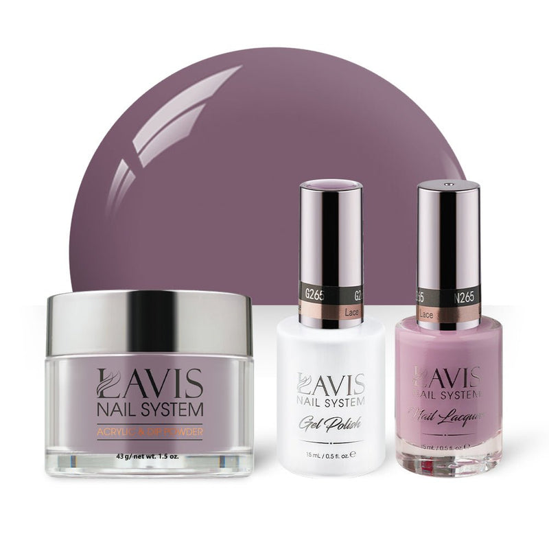 LAVIS 3 in 1 - 265 Lace - Acrylic & Dip Powder, Gel & Lacquer - DTK Nail Supply