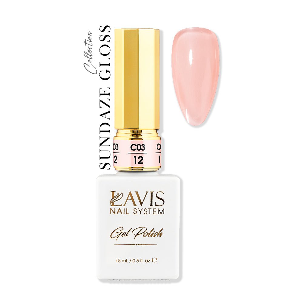 LAVIS C03 - 12 - Gel Polish 0.5 oz - Sundaze Gloss Collection - DTK Nail Supply