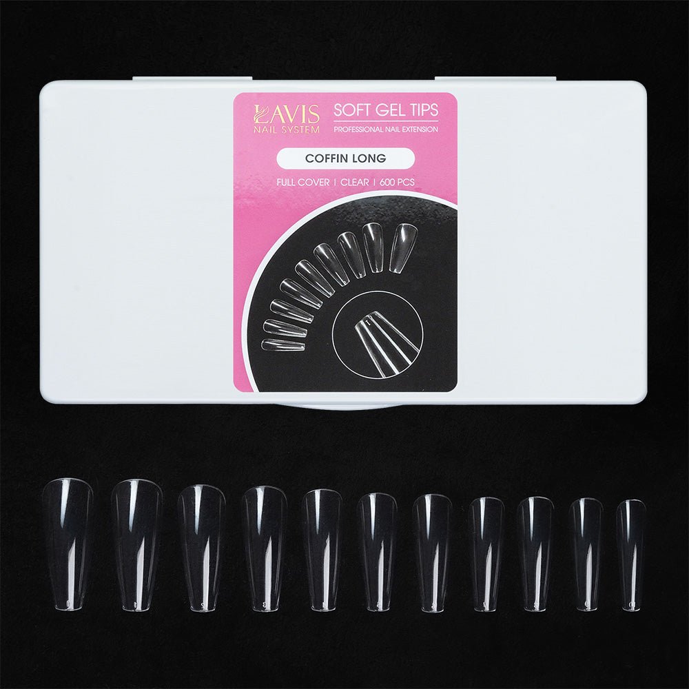 LAVIS - Coffin Long Nail Tips (Full Cover) - DTK Nail Supply