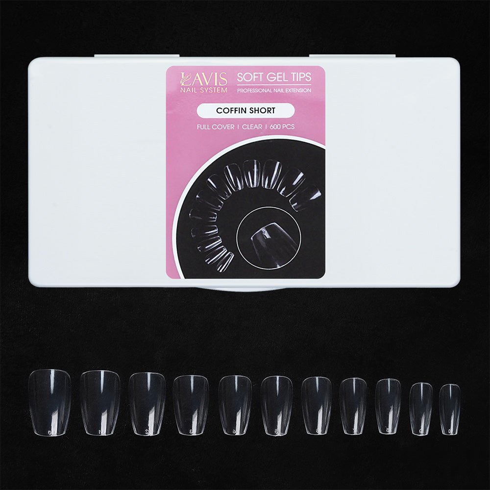 LAVIS - Coffin Short Nail Tips (Full Cover) - DTK Nail Supply
