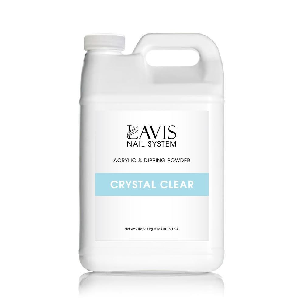 LAVIS Crystal Clear - Acrylic & Dipping Powder - 80oz - DTK Nail Supply