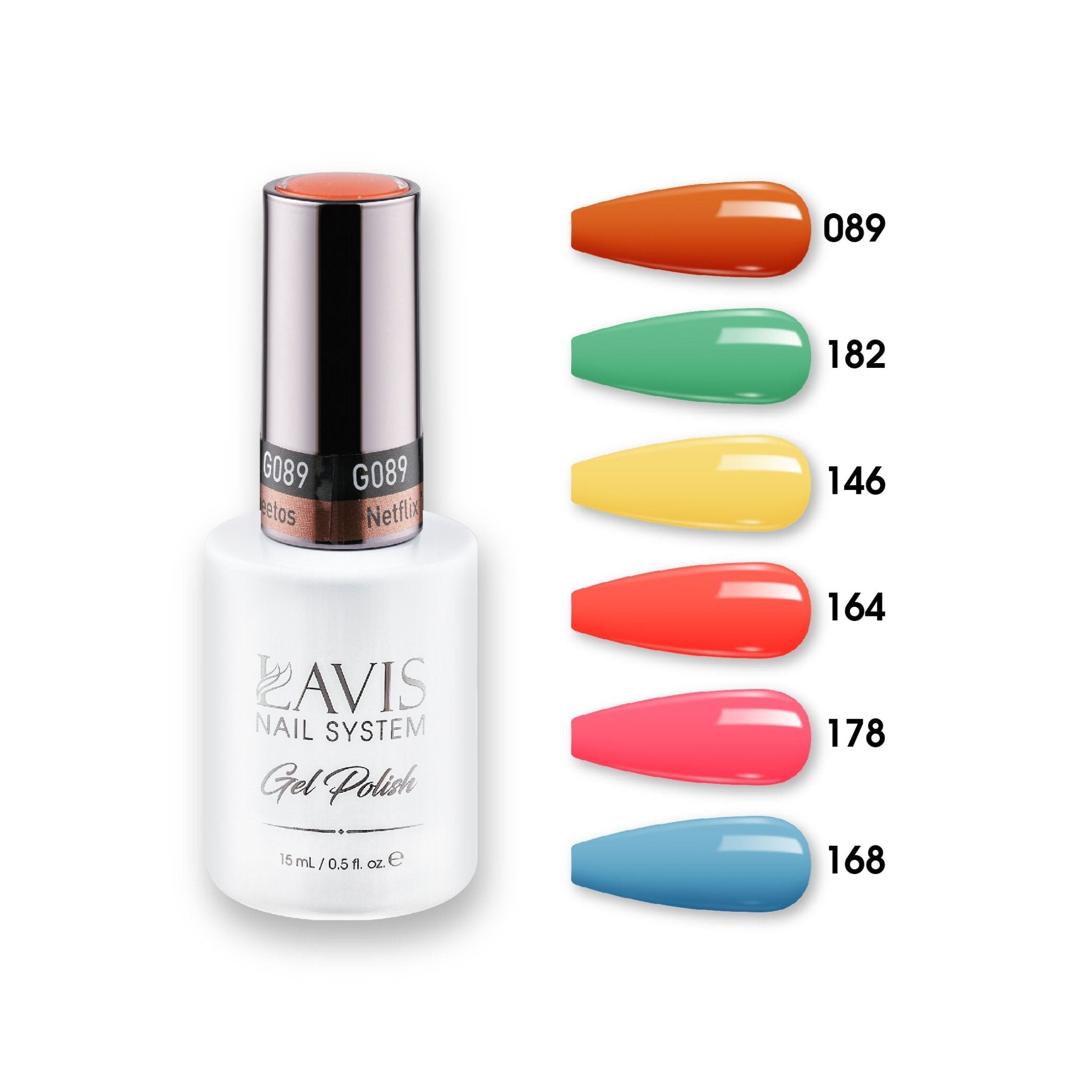 Lavis Gel Color Set 10 (6 colors): 089; 182; 146; 164; 178; 168 - DTK Nail Supply
